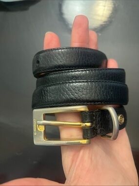 a. testoni made in Italy black leather belt